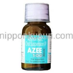 アジスロマイシン, AZEE REDIUSE , 100mg 15ml 内服懸濁液 (Cipla) ボトル