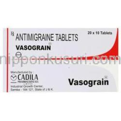 エルゴタミン / カフェイン / アセトアミノフェン / プロクロルペラジン配合, Vasograin, 錠 (Cadila)