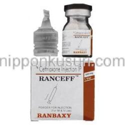 Ranceff 250, ロセフィン ジェネリック, セフトリアキソンナトリウム 500mg 注射 (Ranbaxy)