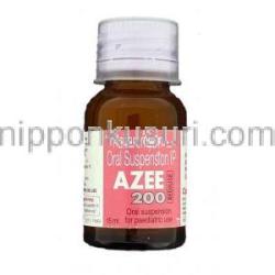 アジスロマイシン, AZEE REDIUSE , 200mg 15ml 内服懸濁液 (Cipla) ボトル