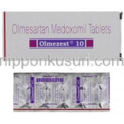 オルメゼスト Olmezest, オルメテック ジェネリック, オルメサンタンメドキソミル 10mg 錠 (Sun Pharma)