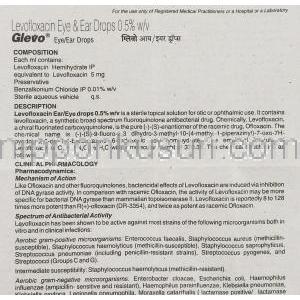 グレボ　Glevo, レボフロキサシン, レボフロキサシン 0.5%  5ml 点鼻 / 眼液 (Majesta)  情報シート1