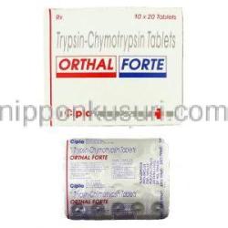 オーサル フォルテ Orthal Forte, トリプシン・キモトリプシン配合 錠 (Cipla)