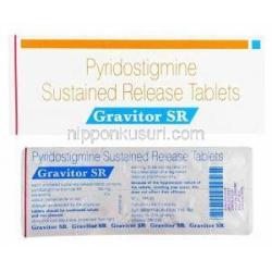 グラビトール SR (ピリドスチグミン ) 180mg 箱、錠剤