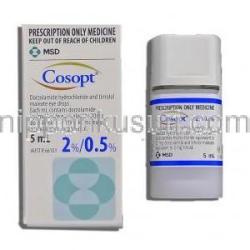 コソプト Cosopt, ドルゾラミド・マレイン酸チモロール配合 2%/0.5% 点眼薬 (MSD)