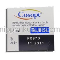 コソプト Cosopt, ドルゾラミド・マレイン酸チモロール配合 2%/0.5% 点眼薬 (MSD) 使用期限