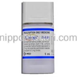 コソプト Cosopt, ドルゾラミド・マレイン酸チモロール配合 2%/0.5% 点眼薬 (MSD) ボトル