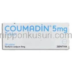 クーマディン Coumadin, ワーファリンジェネリック, ワルファリン 5mg 錠 (Zentiva) 箱