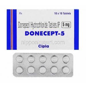 ドネセプト、ドネペジル 5mg 錠 (Protec/Cipla)