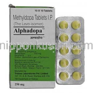 アルファドパ250 Alphadopa 250, アルドメッド ジェネリック, メチルドパ, 250mg, 錠