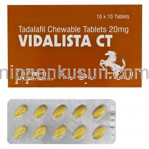 ビダリスタCT Vidalista CT, タダソフト　ジェネリック, タダラフィル　20mg チュアブル