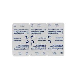 ゾーミッグラピメルト,ゾルミトリプタン　5mg　口腔内分散性錠　シート裏面