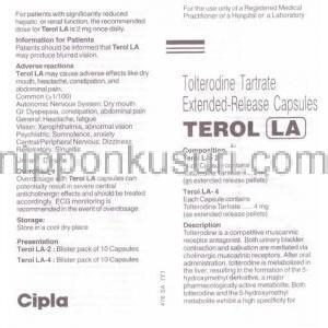 デトルシトールカプセルジェネリック, 酒石酸トルテロジン  2 mg 説明書 1
