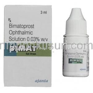 ビマトプロスト （ルミガン・ラティース ジェネリック) ビマト  Bimat 0.3% 3ml 点眼薬 (Ajanta Pharma)