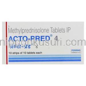 メチルプレドニゾロン（メドロールジェネリック）, Acto-Pred, 4mg 錠 (Ferring) 箱