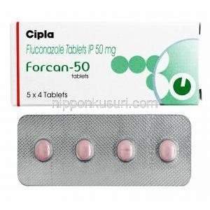 フォルカン,フルコナゾール 50mg 箱、錠剤