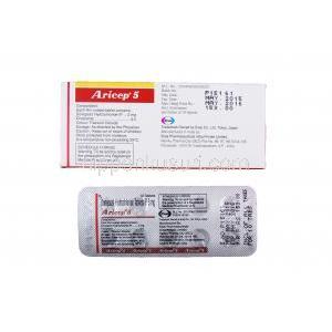 アリセップ 5, ドネべジル塩酸 5mg　錠　シート　および　箱　情報