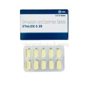 エタリーズ-S 20, バイトリンジェネリック,シンバスタチン 20mg/エゼチミブ 10mg