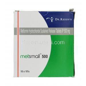 メトスモール 500, グルコファージジェネリック,メトホルミン徐放薬 500mg 徐放性錠 箱