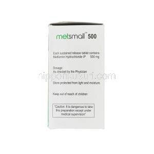 メトスモール 500, グルコファージジェネリック,メトホルミン徐放薬 500mg 徐放性錠 箱 情