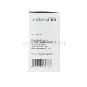 メトスモール 500, グルコファージジェネリック,メトホルミン徐放薬 500mg 徐放性錠 箱 製