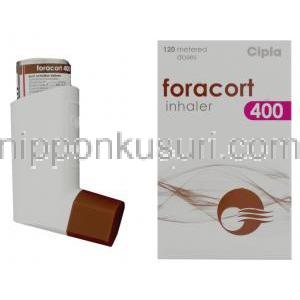 フォラコート, フマル酸ホルモテロール / ブデソニド配合 6mcg   400mcg 吸入剤 (Cipla) 箱