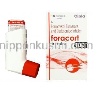 フォラコート, フマル酸ホルモテロール / ブデソニド配合 6 mcg   ブデソニド 100 mcg 吸入剤（Cipla