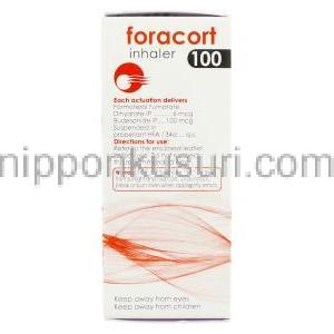 フォラコート, フマル酸ホルモテロール / ブデソニド配合 6 mcg   ブデソニド 100 mcg 吸入剤（Cipla