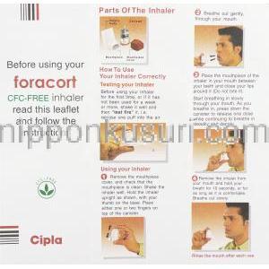 フォラコート, フマル酸ホルモテロール / ブデソニド配合 6 mcg ブデソニド 100 mcg 吸入剤(Cipla