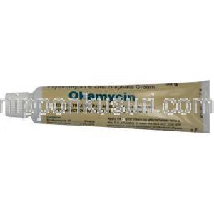 エリスロマイシン, Okamycin 0.3% 15gm クリーム (Cipla) チューブ