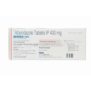 ベンデックス-400, アルベンザジェネリック,アルベンダゾール 400mg 箱　情報