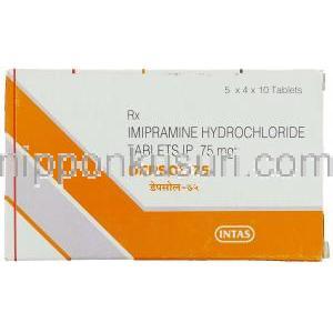デプソル, イミプラミン塩酸塩 75mg 錠 （Intas） 箱