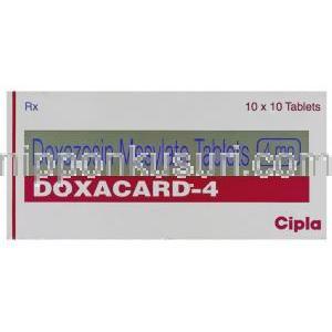 ドクサカード Doxacard, カルデナリンジェネリック, ドキサゾシン  4mg 錠 (Cipla) 箱