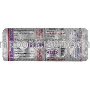 エンデース, 酢酸メゲストロール 40MG錠 (Samarth Pharma) 包装裏面