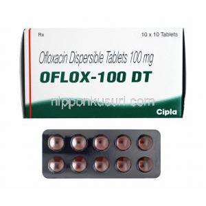 オフロックス, オフロキサシン 100mg (Cipla) 箱、錠剤