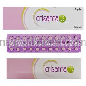 ドロスピレノン/エチニルエストラジオール配合（ヤスミン ジェネリック）, Crisanta, 3m 0.03mg 錠 (Cipla