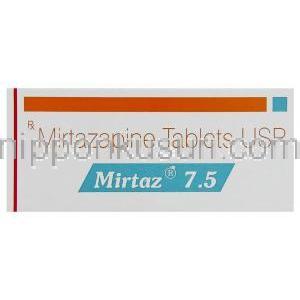 ミルタス, ミルタザピン 7.5 mg （Mirtaz） 箱