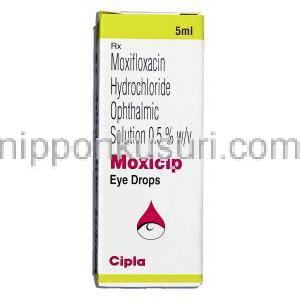 モキシシップ, 塩酸モキシフロキサシン 0.5% 5ML 点眼液 (Cipla) 箱