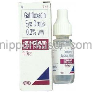 ジガット, ガチフロキサシン Zigat 0.3% w/v 点眼薬 (FDC)