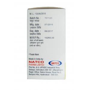ビーナット 100, イマチブジェネリック, イマチニブ 100mg 箱 製造元: Natco