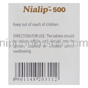 ナイアシン  ニコチン酸 （ナイアスパン ジェネリック）, Nialip 500mg 錠 (Dr.Reddy's) 使用注意