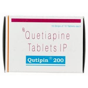 QUTIPIN 200, セロクエルジェネリック, クエチアピン 200mg 箱