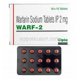 ワルファリン（ワーファリンジェネリック）, Warf-2, 2mg 錠 (Cipla)