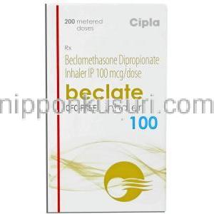 ベクロメタゾン, Beclate,100mcg 200md 吸入剤 (Cipla)