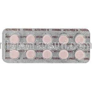 メチルプレドニゾロン（メドロールジェネリック）, Acto-Pred, 16mg 錠 (Ferring) 包装