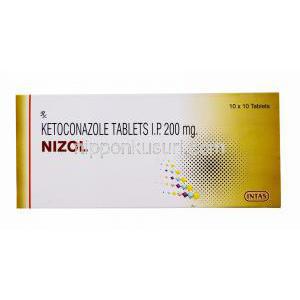 ニゾール, ニゾラールジェネリック, ケトコナゾール 200mg, 箱表面