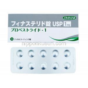 プロペストライド,フェナステリド 1mg, 製造元：ジマーファーマ,　箱,シート
