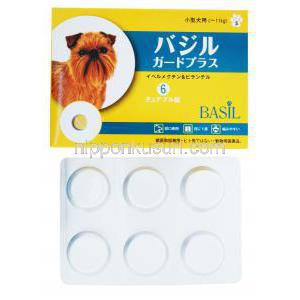 バジルガードプラス 犬用,イベルメクチン/ピランテル, 小型犬用 箱, シート情報,