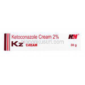 ケトコナゾール, ニゾラール ジェネリック, KZ クリーム, 2% 30g,箱表面