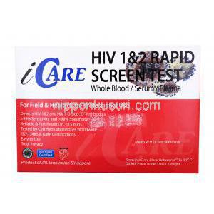 i Care HIV(エイズ)検査キット,　箱裏面情報